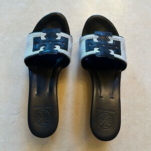 Tory Burch Black & Cream Wedges - size 8